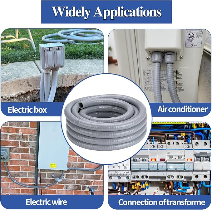 1/2 Inch 10 FT Liquid-Tight Conduit and Connector Kit | Non Metallic Flexible - Image 7