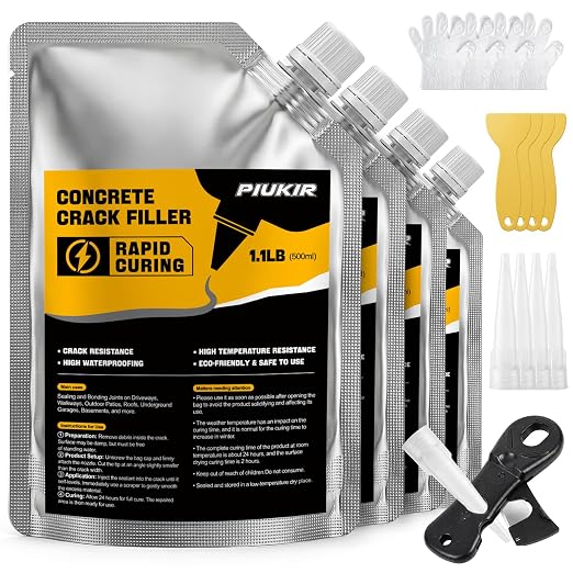 Concrete Crack Filler 4-Pack Oil-Based Self-Leveling Concrete Sealant Gray | by PiuKir