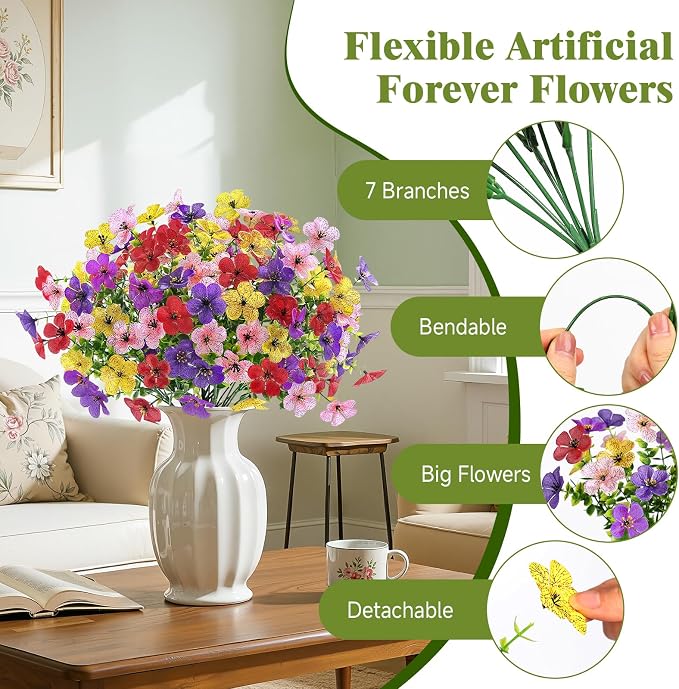 Alupssuc 20 Bundles Artificial Flowers - Image 6