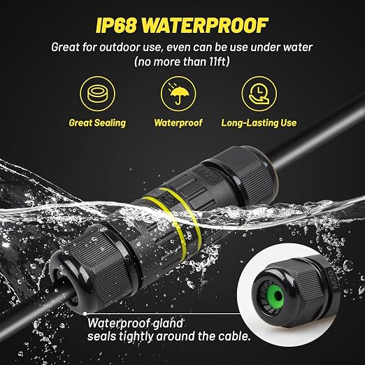 3 Pole Electrical Junction Box IP68 Waterproof, UL Certified M20 Wire Connector - Image 3