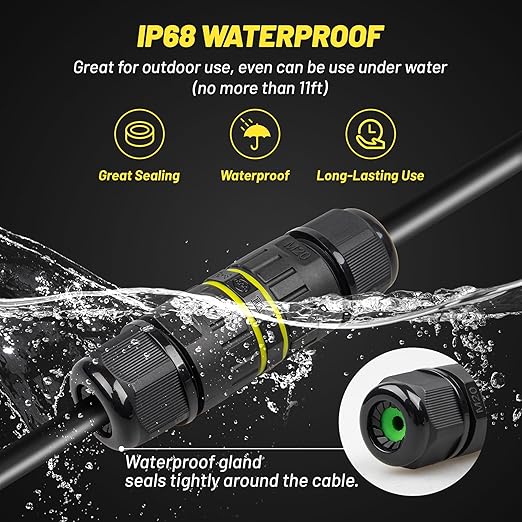 3 Pole Electrical Junction Box IP68 Waterproof, UL Certified M20 Wire Connector - Image 3