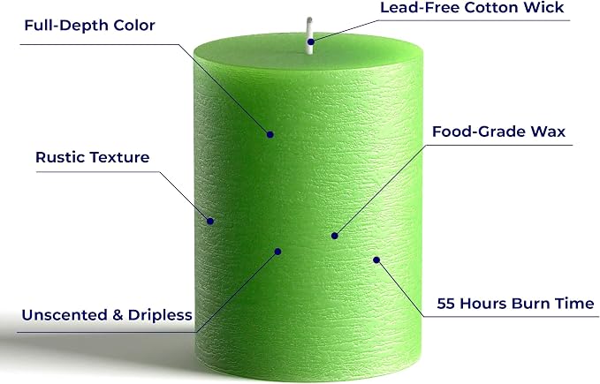Set of 3 Pillar Candles 3" x 4" Unscented Handpoured Weddings, Home Decoration - Image 2