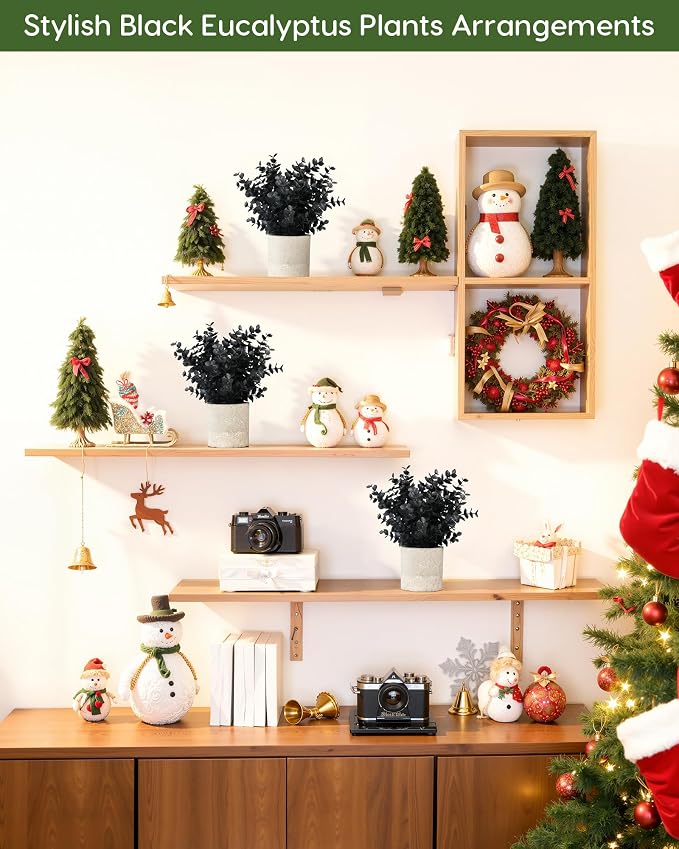 Velener 2 PCS Small Fake Eucalyptus Plant Artificial Potted Plants Indoor - Image 3