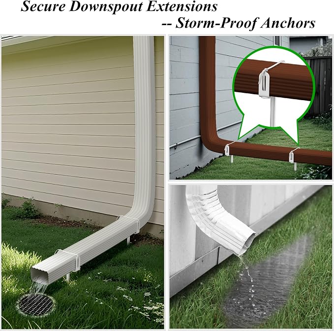 Downspout Bracket, Heavy Duty Size-Adjustable Storm-Proof Downpipe Bracket - Image 6
