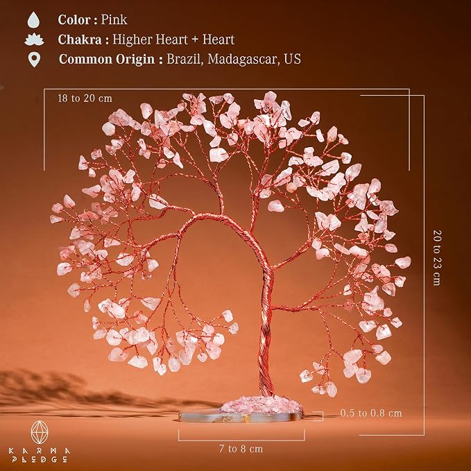 Rose Quartz Crystal Tree of Life - Image 3