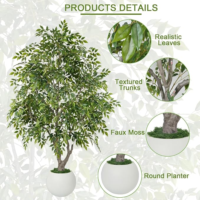 GTIDEA 8ft Artificial Ficus Tree - Image 3