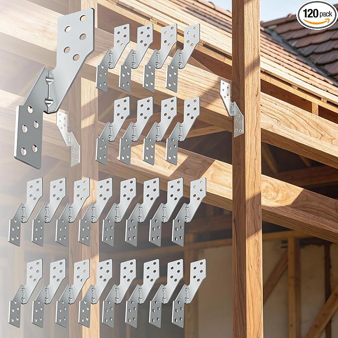 120 Pcs Right Size Galvanized Steel Hurricane Straps Tie Brackets| | Wind & by Unknown