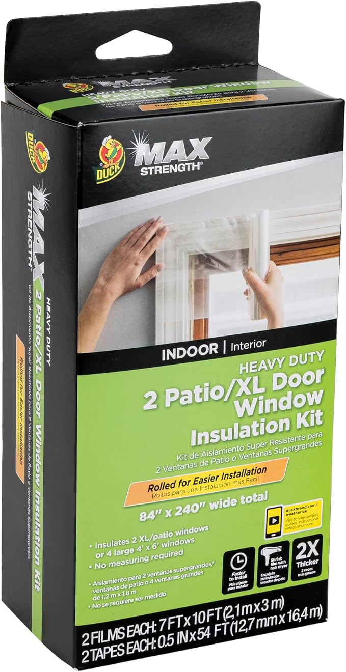 Duck MAX Strength Window Insulation Kit, Fits Patio Doors & Large Windows - Image 2