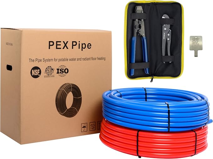 EFIELD Pex-b Pipe Tubing/Tool Combo 3/4 Inch 2x 100 ft Rolls 200 Ft Length | by EFIELDPEXTUBING