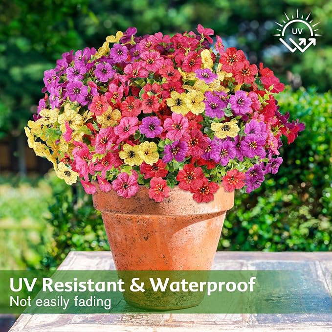 AGIRL Artificial Flowers Outdoor UV Resistant Fake Plant Garden Patio Decor | - Image 4