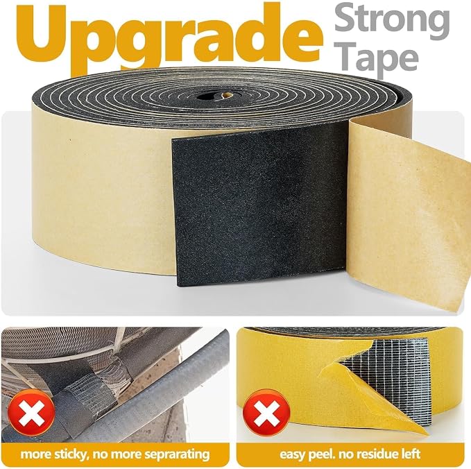 DEMEDO Pipe Insulation Tape, Pipe Wrap Insulation Foam Tape Self Adhesive - Image 3