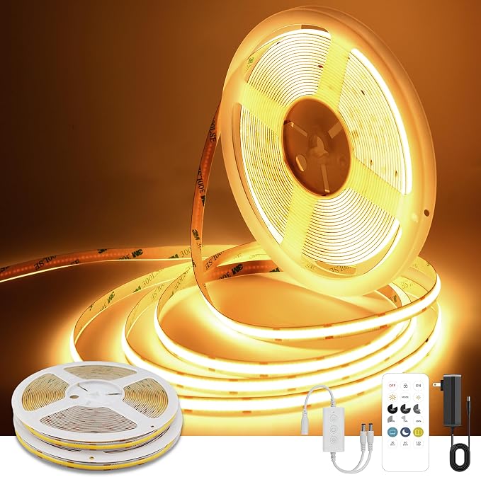 Pandery COB LED Strip Lights Warm White, 24V Dimmable led Light Strip KIT by PanderyCOBLightUPYourLife