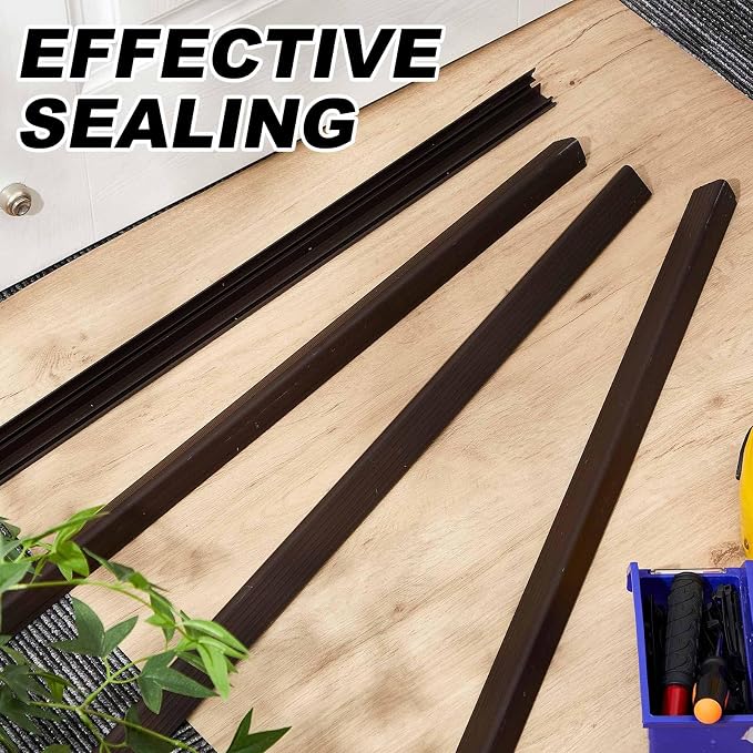4 Pcs 36" L Fixed Vinyl Sill Threshold Cap 1-5/32 Inches High, Dark Brown | - Image 6