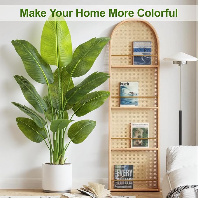 Lifelike Bird of Paradise Artificial Plant, 5ft Faux Banana Leaf Tree - Image 2