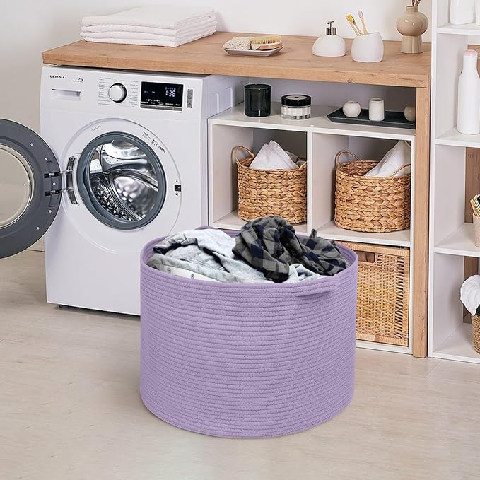 Purple Rope Storage Basket, Jumbo Floor Bin - Image 7