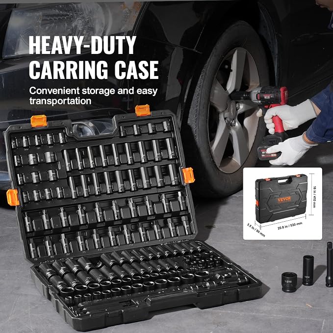 VEVOR Impact Socket Set 130 Piece 3/8" & 1/2" - Image 6