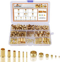 280PCS Brass Compression Sleeve Ferrules Inserts Nuts Fittings Kit | 6 Sizes by Unknown