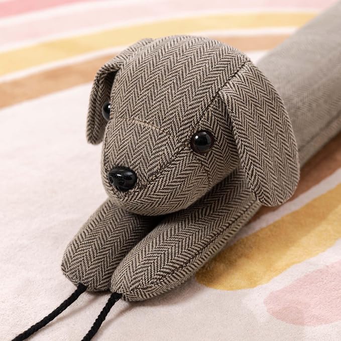 habibee Door Draft Stopper, Weighted Noise Blocker 42 in Coffee Dog | Robust - Image 4