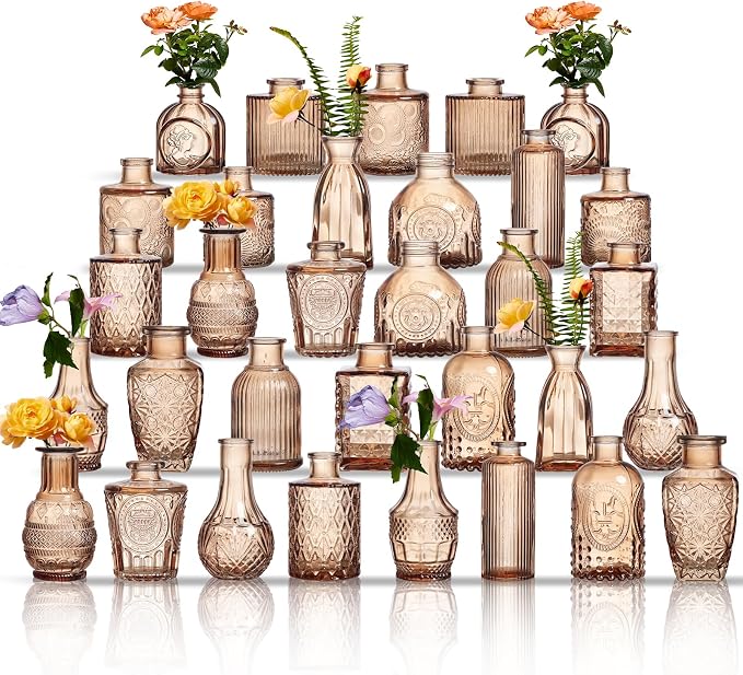 Glass Bud Vases Set of 32 by Unknown