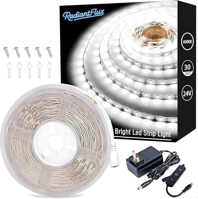 RadiantFlux Led Lights 30 ft for Bedroom, Dimmable LED Strip Lights, 480 LEDs by RadiantFlux