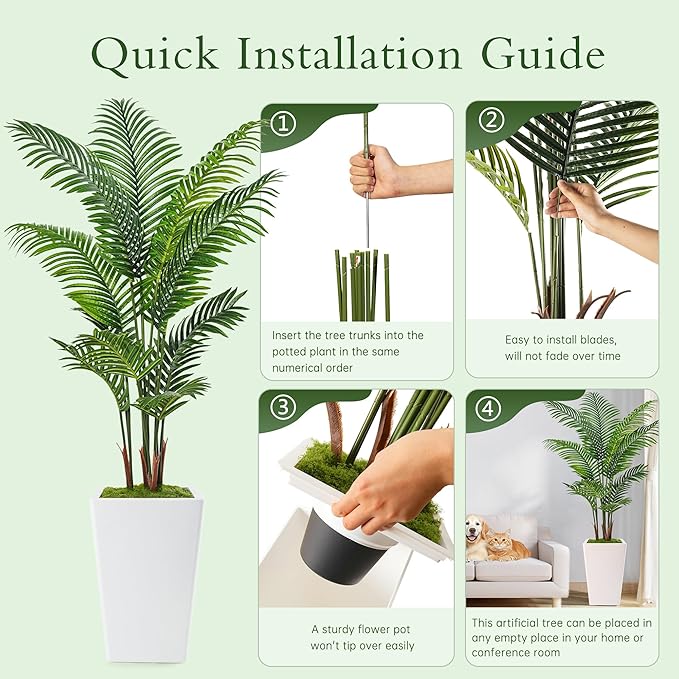 7FT Artificial Palm Tree, Tall Artificial Tree Plants - Image 6