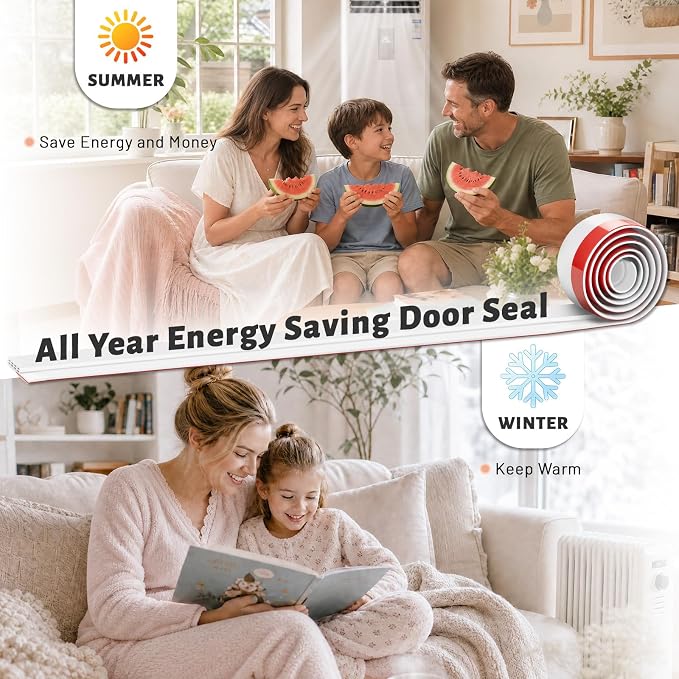 Pterying 4 Pack Door Draft Stopper, Garage Window Noise Blocker, Cold Air - Image 5