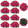 BLOSMON Hot Pink Flowers for Wedding: 10 Pcs Fakel Rose Balls for Table | Easy by Blosmon