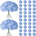 65Pcs Blue Hydrangea Artificial Flowers Bulk，Realistic Silk Fake Flowers by Cherica