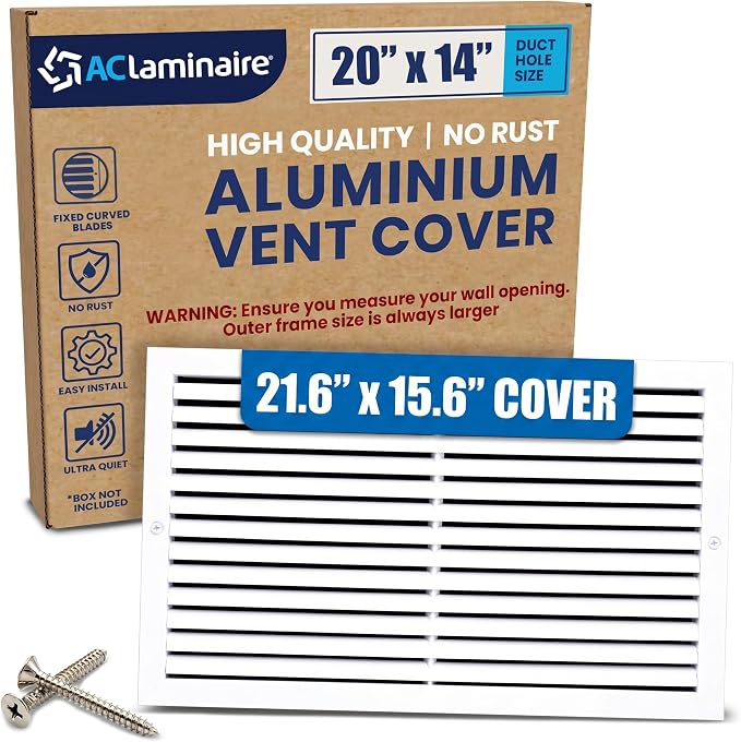 20x14 Aluminum Wall Ceiling Air Return Vent Cover HVAC Rustproof Grille by ACLAMINAIRE