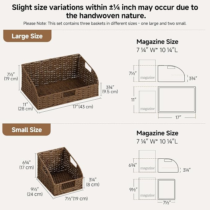 StorageWorks Pantry Storage Baskets, Shelf Baskets, Wicker Baskets - Image 2