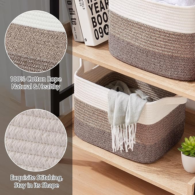OIASKET Storage Basket for Organizing, Woven Baskets for Storage, Rectangle - Image 3