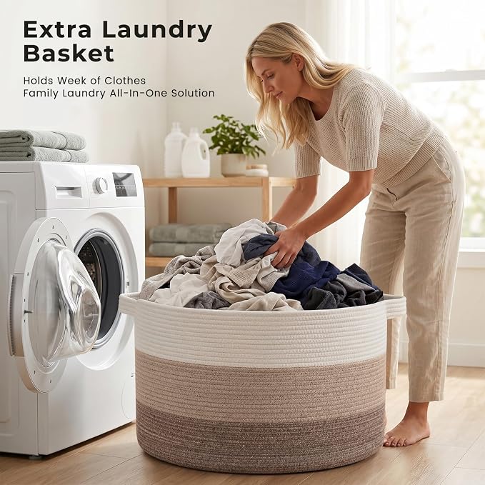 OIAHOMY 90L Extra Large Blanket Basket - Image 6