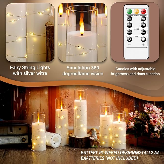 Flameless LED Candles with Timer 24 Pc Flickering Flameless Candles - Image 3