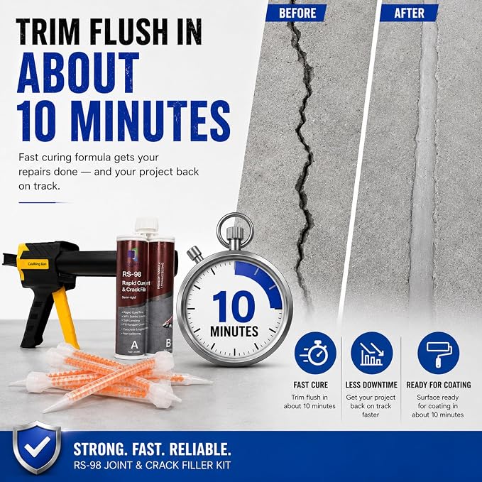RS-98 Rapid Cure Joint & Crack Filler Kit, Concrete Crack Filler Kit, 400ML | - Image 3