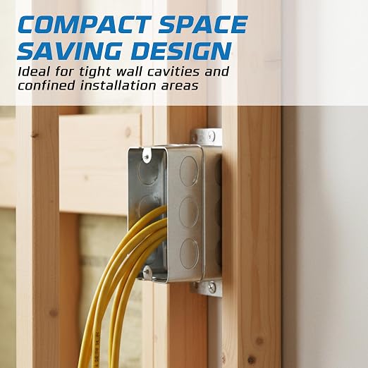 4 Pack - 4x2” Rectangle Steel Outlet Box Extension Ring| 1-1/2" Deep Box - Image 4