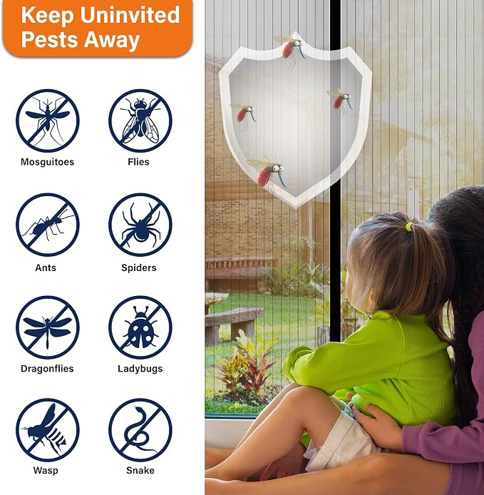 Magnetic Screen Door, Self Sealing Magnets, Easy Install Screen Doors - Image 5