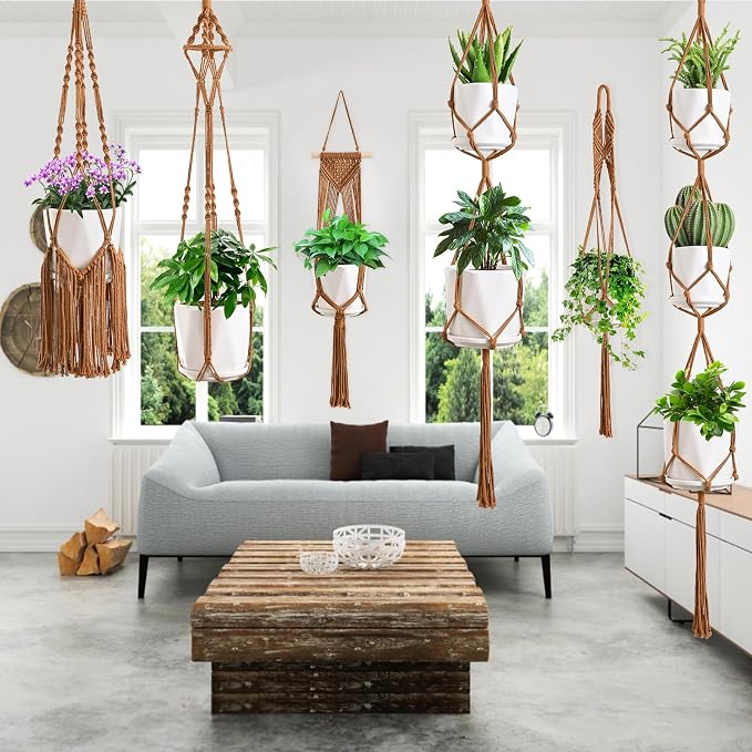 SFENNGPET Macrame Plant Hangers, handmade macromay plant hangers, indoor flower - Image 4