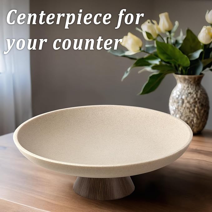 LIN CHUAN Large Decorative Bowl, Resin Pedestal Fruit Bowl, this stylish bowl - Image 4