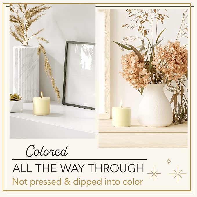 Melt Candle Ivory Pillar Candles, 3 Pack, 3 x 3 Inch | Up to 55-hour burn - Image 7