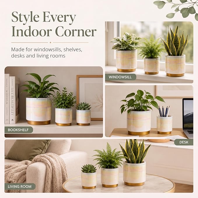 Gepege Ceramic Plant Pots for Indoor Plants, Planters - Image 7