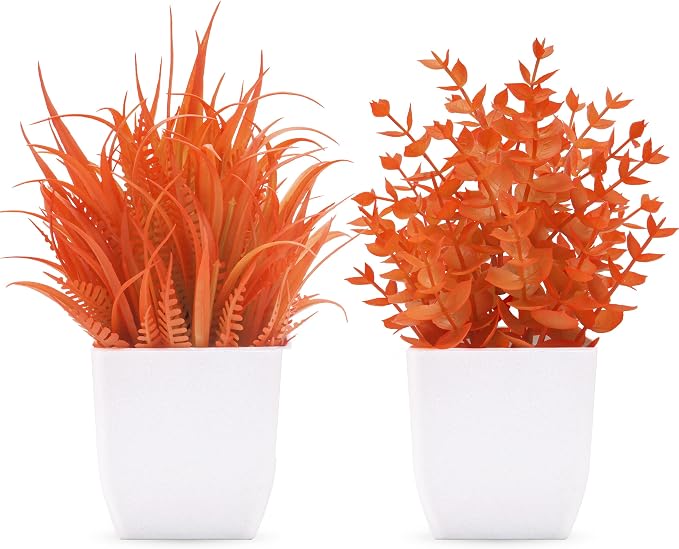 Der Rose 2 Pack Fake Plants Maple Red Artificial Plants by DerRose
