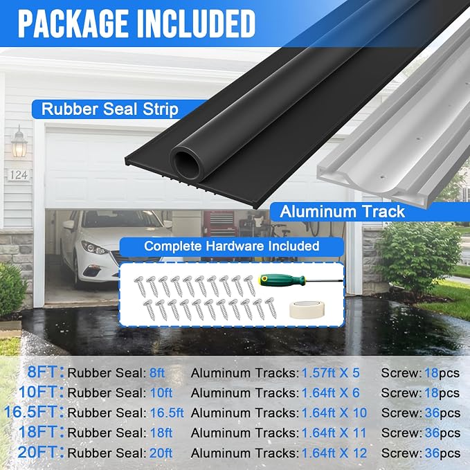 alophoty 20 FT Garage Door Seal Bottom Kit - Image 9