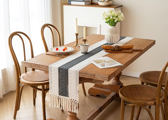 Farmhouse Table Runner for Home Decor 12x60 Grey Fall Home Decor | 60 Inches - Image 8