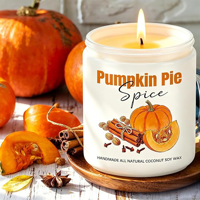 Fall Candles, Pumpkin Cinnamon Spice Candles, Fall Scented Candle Decorations - Image 4