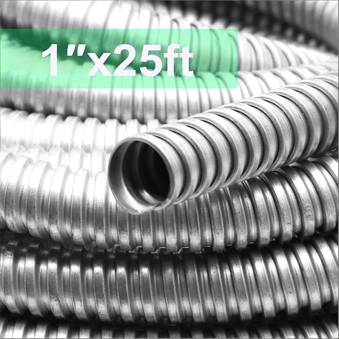 1 Inch 25 FT Flexible Reduced Wall Electrical Conduit, Iron Galvanized Cable - Image 3