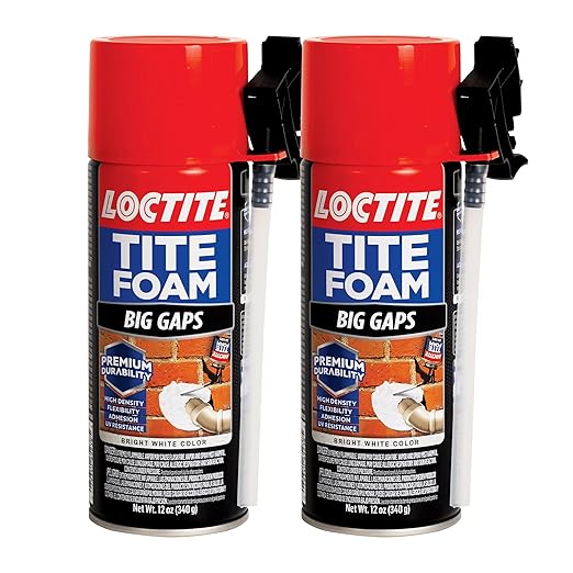 Loctite Tite Foam Big Gaps, Bright White, 12 oz Can Pack of 2 by Loctite