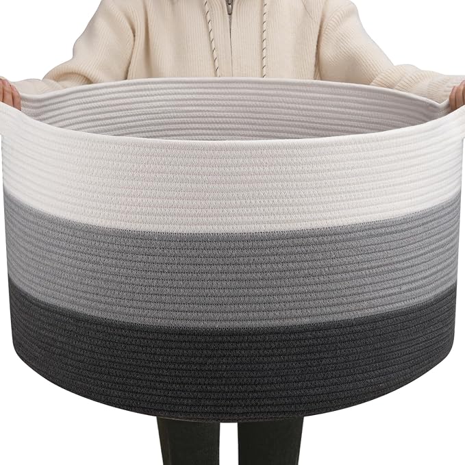 OIAHOMY 90L Extra Large Blanket Basket by MasterofSpaceOptimization