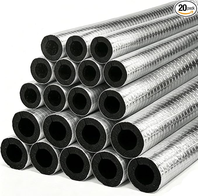 20 Pcs Pipe Insulation Foam Tube Self Adhesive Insulation Foam Wrap | 1.3Ft x by Wazitin