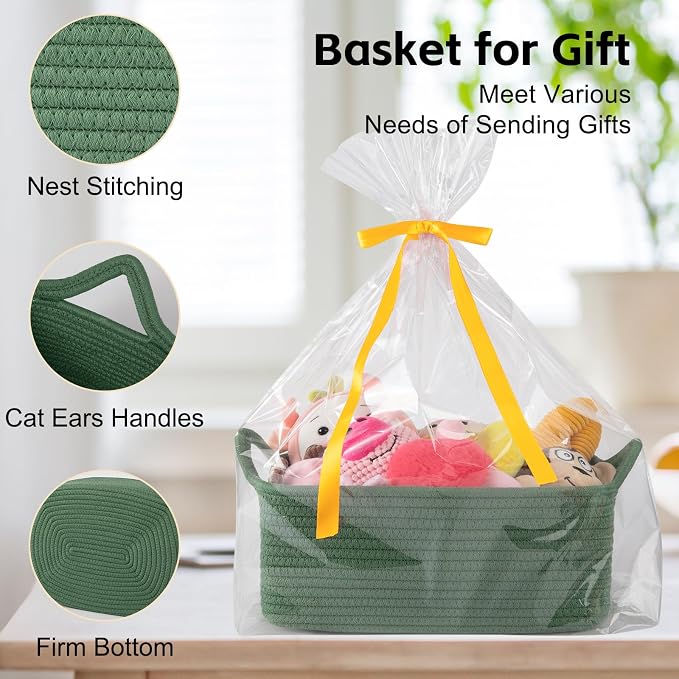 OIAHOMY Woven Basket, Gift Basket Empty - Image 3