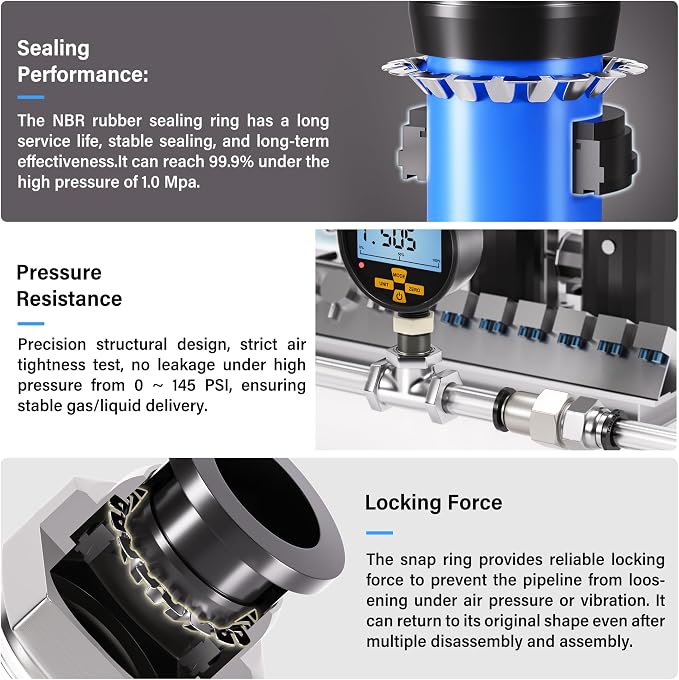 TAILONZ PNEUMATIC Male Straight 1/8 Inch Tube OD x 1/8 Inch NPT Thread Push to - Image 3